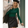 image:imageMANGOPOP Womens Boat Neck Long Sleeve Bodysuit Basic Thong Body Suit Fall Going Out Tops 2025Deep Green