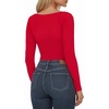 image:imageMANGOPOP Womens Boat Neck Long Sleeve Bodysuit Basic Thong Body Suit Fall Going Out Tops 2025Red