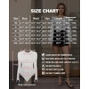 image:imageMANGOPOP Womens Bodysuit Long Sleeve V Neck Body Suit for Women Puff Sleeve Ribbed Bodysuits ShirtsCoffee