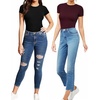 image:imageMANGOPOP Womens Crew Neck Short Sleeve Bodysuit Long Sleeve Body Suit T Shirts Basic Slim Fitted TopsD Short Sleeves Burgundy