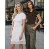 image:imageMANGOPOP Womens Crew Neck Short Sleeve Bodysuit Long Sleeve Body Suit T Shirts Basic Slim Fitted TopsD Short Sleeves Coffee