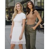 image:imageMANGOPOP Womens Crew Neck Short Sleeve Bodysuit Long Sleeve Body Suit T Shirts Basic Slim Fitted TopsD Short Sleeves Light Camel