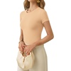 image:imageMANGOPOP Womens Crew Neck Short Sleeve Bodysuit Long Sleeve Body Suit T Shirts Basic Slim Fitted TopsD Short Sleeves Nude
