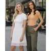 image:imageMANGOPOP Womens Crew Neck Short Sleeve Bodysuit Long Sleeve Body Suit T Shirts Basic Slim Fitted TopsD Short Sleeves Nude