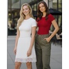 image:imageMANGOPOP Womens Crew Neck Short Sleeve Bodysuit Long Sleeve Body Suit T Shirts Basic Slim Fitted TopsD Short Sleeves Red