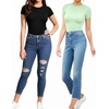image:imageMANGOPOP Womens Crew Neck Short Sleeve Bodysuit Long Sleeve Body Suit T Shirts Basic Slim Fitted TopsD12 Short Sleeves Fern Green