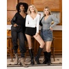 image:imageMANGOPOP Womens Cross Wrap Ruched Plunge Neck Deep V Long Sleeve Short Sleeve BodysuitsB Long Sleeve Light Grey