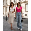 image:imageMANGOPOP Womens Cross Wrap Ruched Plunge Sexy Deep V Neck Slim Fit Short Sleeve T Shirt Tunic Tops TeePink