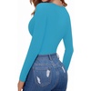 image:imageMANGOPOP Womens Cutout Front Long Sleeve Short Sleeve Bodysuit Round Neck Body Suits Sexy Going Out Fall TopsLong Sleeve Lake