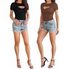image:imageMANGOPOP Womens Cutout Front Long Sleeve Short Sleeve Bodysuit Round Neck Body Suits Sexy Going Out Fall TopsShort Sleeve Y Coffee
