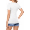 image:imageMANGOPOP Womens Deep V Neck Short Sleeve Slim Fit T Shirt Tops TeeA02white