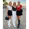 image:imageMANGOPOP Womens Deep V Neck Short Sleeve Slim Fit T Shirt Tops TeeRed