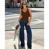 image:imageMANGOPOP Womens Deep V Neck Tank Top Bodysuit Sexy Thong Double Lined Body Suit Sleeveless Backless Plunge Going Out Tops04 Coffee