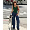 image:imageMANGOPOP Womens Deep V Neck Tank Top Bodysuit Sexy Thong Double Lined Body Suit Sleeveless Backless Plunge Going Out Tops06 Deep Green