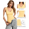 image:imageMANGOPOP Womens Deep V Neck Tank Top Bodysuit Sexy Thong Double Lined Body Suit Sleeveless Backless Plunge Going Out Tops11 Bright Yellow