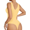 image:imageMANGOPOP Womens Deep V Neck Tank Top Bodysuit Sexy Thong Double Lined Body Suit Sleeveless Backless Plunge Going Out Tops11 Bright Yellow
