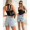 image:imageMANGOPOP Womens Halter Scoop Neck Bodysuit Sexy Backless Double Lined Sleeveless Thong Body Suits Fitted Going Out Top 202601 Black