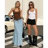 image:imageMANGOPOP Womens Halter Scoop Neck Bodysuit Sexy Backless Double Lined Sleeveless Thong Body Suits Fitted Going Out Top 2026Coffee