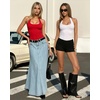 image:imageMANGOPOP Womens Halter Scoop Neck Bodysuit Sexy Backless Double Lined Sleeveless Thong Body Suits Fitted Going Out Top 2026Red