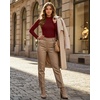 image:imageMANGOPOP Womens Long Sleeve Thermal Fleece Bodysuit Mock Turtle Neck Body Suit Slim Warm Base Layer Tops Fall Outfits 2025Burgundy
