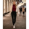 image:imageMANGOPOP Womens Long Sleeve Thermal Fleece Bodysuit Mock Turtle Neck Body Suit Slim Warm Base Layer Tops Fall Outfits 2025Burgundy