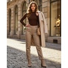 image:imageMANGOPOP Womens Long Sleeve Thermal Fleece Bodysuit Mock Turtle Neck Body Suit Slim Warm Base Layer Tops Fall Outfits 2025Coffee
