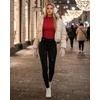 image:imageMANGOPOP Womens Long Sleeve Thermal Fleece Bodysuit Mock Turtle Neck Body Suit Slim Warm Base Layer Tops Fall Outfits 2025Red