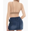 image:imageMANGOPOP Womens Mesh Top Long Sleeve See Through Mock Neck Blouse Sheer Sexy T Shirts Clubwear BodyconNude