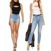 image:imageMANGOPOP Womens Mock Neck Cutout Front Bodysuit Long Sleeve Sleeveless Turtle Neck Body Suits Sexy Tops01 Black Sleeveless