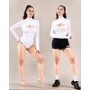 image:imageMANGOPOP Womens Mock Neck Cutout Front Bodysuit Long Sleeve Sleeveless Turtle Neck Body Suits Sexy Tops02 White Long Sleeve