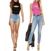 image:imageMANGOPOP Womens Mock Neck Cutout Front Bodysuit Long Sleeve Sleeveless Turtle Neck Body Suits Sexy Tops04 Blush Sleeveless