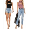 image:imageMANGOPOP Womens Mock Neck Cutout Front Bodysuit Long Sleeve Sleeveless Turtle Neck Body Suits Sexy Tops04 Marsala Sleeveless
