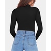 image:imageMANGOPOP Womens Mock Turtle Neck Fleece Lined Long Sleeve Thermal Underwear T Shirt Tops TeeA01black