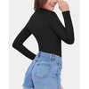 image:imageMANGOPOP Womens Mock Turtle Neck Fleece Lined Long Sleeve Thermal Underwear T Shirt Tops TeeA01black