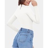 image:imageMANGOPOP Womens Mock Turtle Neck Fleece Lined Long Sleeve Thermal Underwear T Shirt Tops TeeA02white