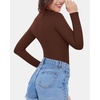 image:imageMANGOPOP Womens Mock Turtle Neck Fleece Lined Long Sleeve Thermal Underwear T Shirt Tops TeeCoffee