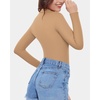 image:imageMANGOPOP Womens Mock Turtle Neck Fleece Lined Long Sleeve Thermal Underwear T Shirt Tops TeeMocha