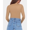 image:imageMANGOPOP Womens Mock Turtle Neck Fleece Lined Long Sleeve Thermal Underwear T Shirt Tops TeeMocha