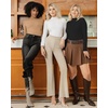 image:imageMANGOPOP Womens Mock Turtle Neck Fleece Lined Long Sleeve Thermal Underwear T Shirt Tops TeeMocha