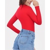 image:imageMANGOPOP Womens Mock Turtle Neck Fleece Lined Long Sleeve Thermal Underwear T Shirt Tops TeeRed