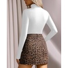 image:imageMANGOPOP Womens Mock Turtle Neck Long Sleeve Tops Bodysuit Jumpsuit01 Long Sleeve White