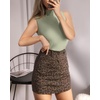 image:imageMANGOPOP Womens Mock Turtle Neck Long Sleeve Tops Bodysuit Jumpsuit03 Sleeveless Misty Jade