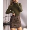 image:imageMANGOPOP Womens Mock Turtle Neck Long Sleeve Tops Bodysuit Jumpsuit04 Long Sleeve Army Green