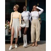 image:imageMANGOPOP Womens Mock Turtle Neck Long Sleeve Tops Bodysuit Jumpsuit04 Long Sleeve Beige