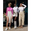 image:imageMANGOPOP Womens Mock Turtle Neck Long Sleeve Tops Bodysuit Jumpsuit04 Long Sleeve Blush