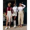 image:imageMANGOPOP Womens Mock Turtle Neck Long Sleeve Tops Bodysuit Jumpsuit04 Long Sleeve Burgundy