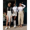 image:imageMANGOPOP Womens Mock Turtle Neck Long Sleeve Tops Bodysuit Jumpsuit04 Long Sleeve Dark Heather Grey