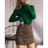 image:imageMANGOPOP Womens Mock Turtle Neck Long Sleeve Tops Bodysuit Jumpsuit04 Long Sleeve Deep Green