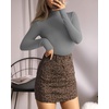 image:imageMANGOPOP Womens Mock Turtle Neck Long Sleeve Tops Bodysuit Jumpsuit04 Long Sleeve Elephant Grey