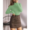 image:imageMANGOPOP Womens Mock Turtle Neck Long Sleeve Tops Bodysuit Jumpsuit04 Long Sleeve Fern Green